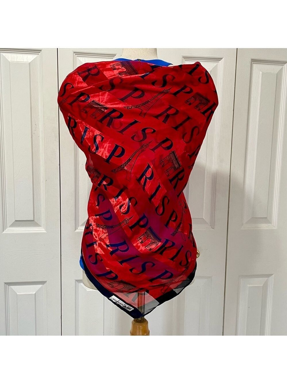 J. Mico Sancho Red and Blue Paris Scarf